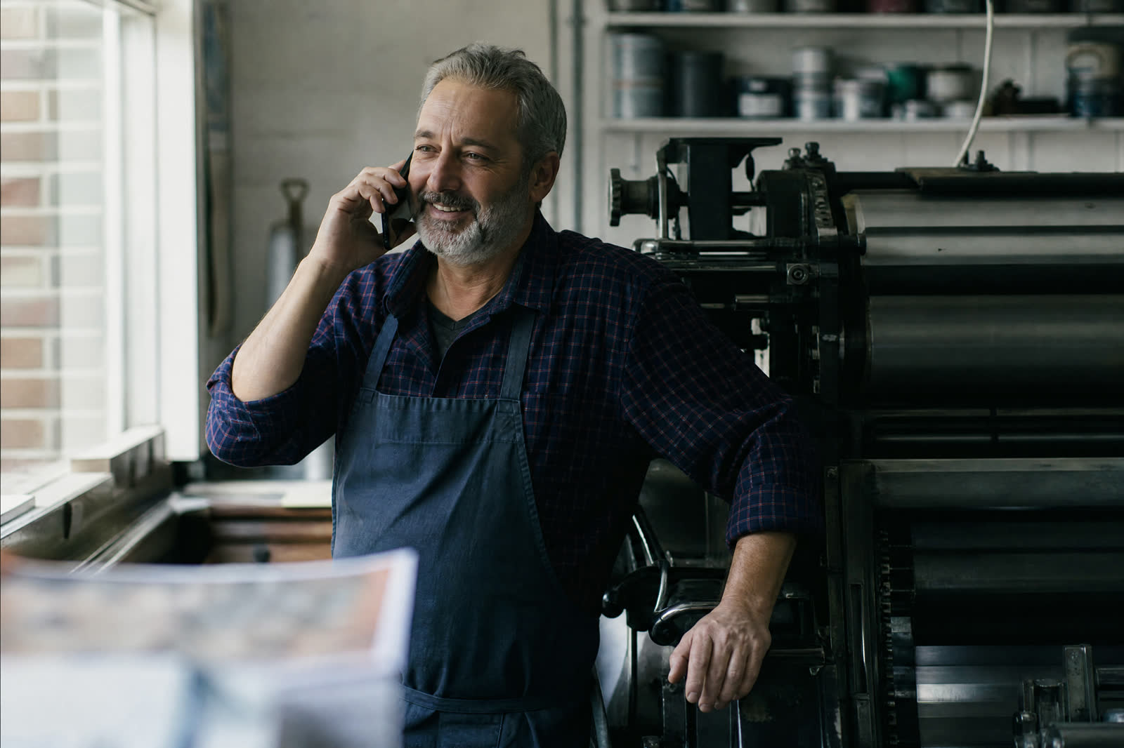 Business owner taking the call